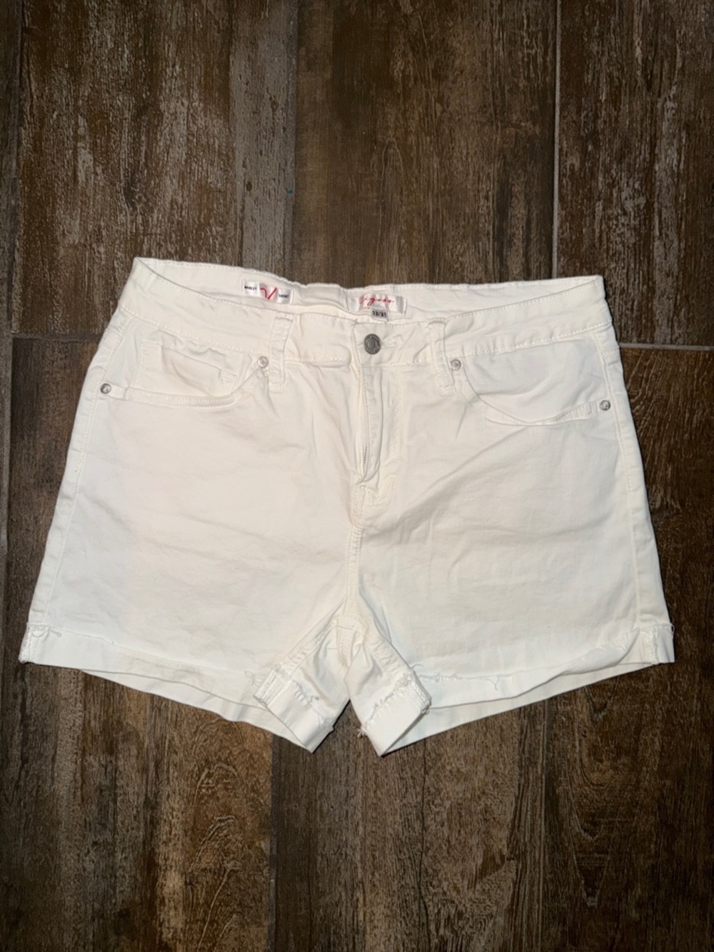 Vigoss White Marley High-Rise cotton Shorts
